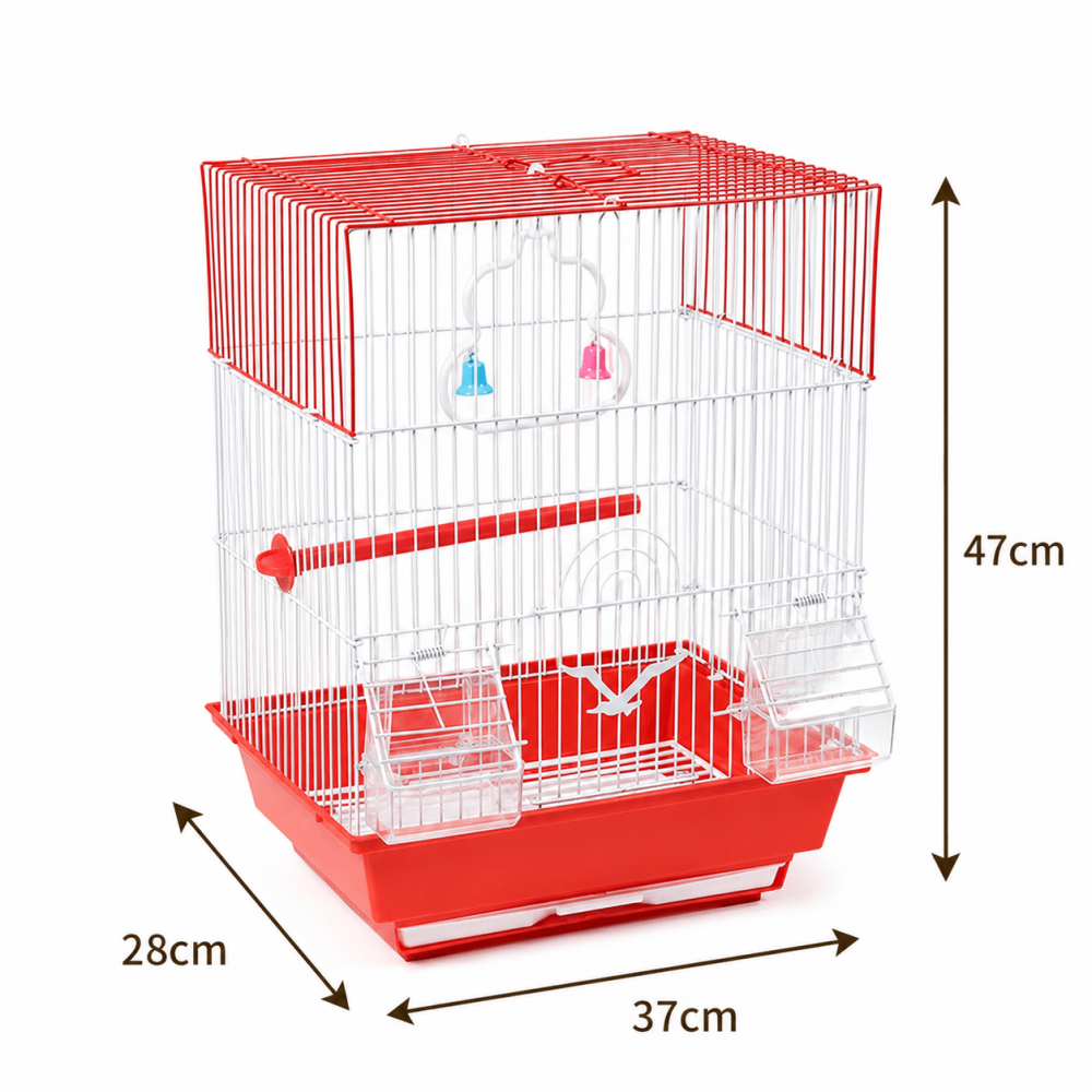 Jaula Rectangular para Aves – 37 × 28 × 47 cm