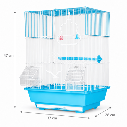 Jaula Rectangular para Aves – 37 × 28 × 47 cm