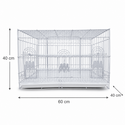 Jaula Rectangular Grande para Aves – 60 × 40 × 40 cm