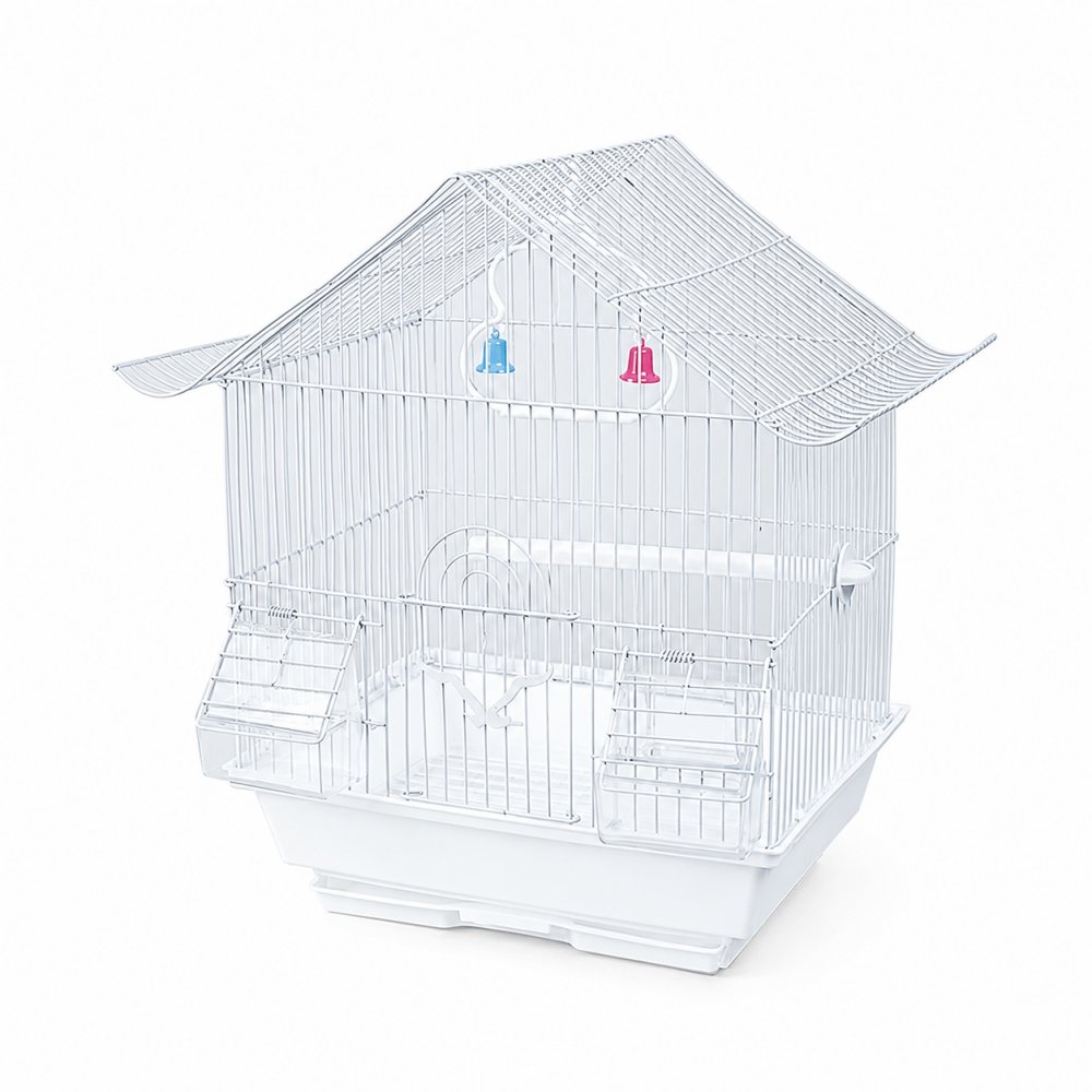 Jaula para Aves Techo Triangular – 37 × 28 × 47 cm