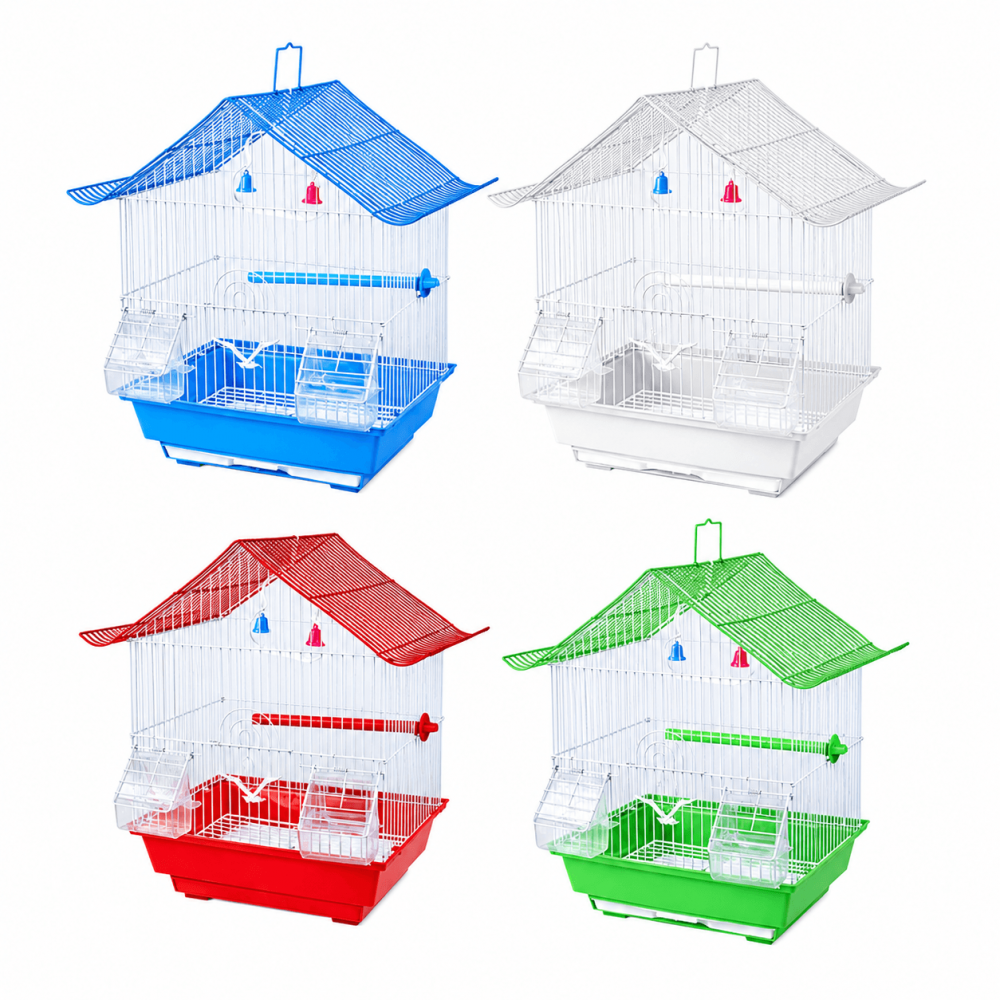Jaula para Aves Techo Triangular – 37 × 28 × 47 cm