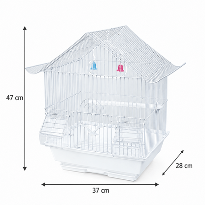 Jaula para Aves Techo Triangular – 37 × 28 × 47 cm