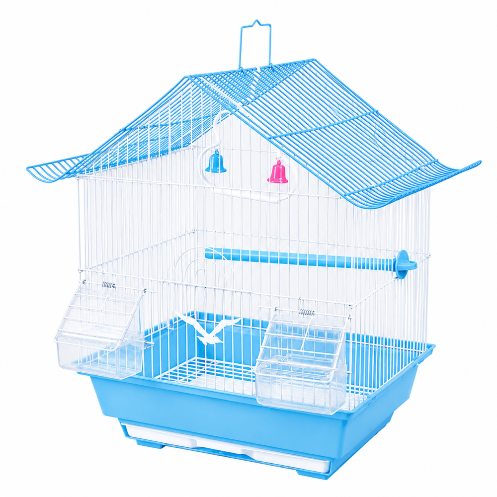Jaula para Aves Techo Triangular – 37 × 28 × 47 cm