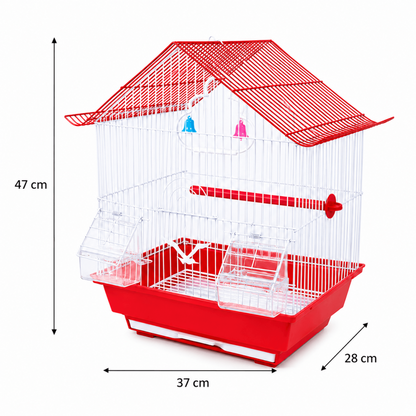 Jaula para Aves Techo Triangular – 37 × 28 × 47 cm