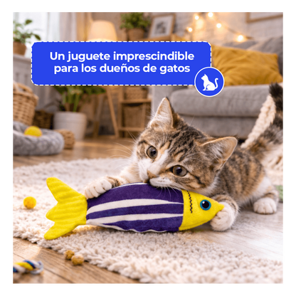 Pez de Peluche con Catnip y Sonido Crujiente