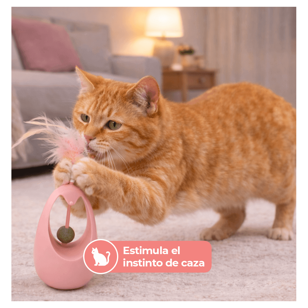 Juguete Interactivo con Catnip y Pluma