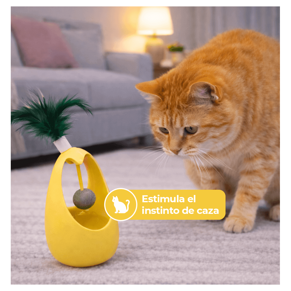 Juguete Interactivo con Catnip y Pluma