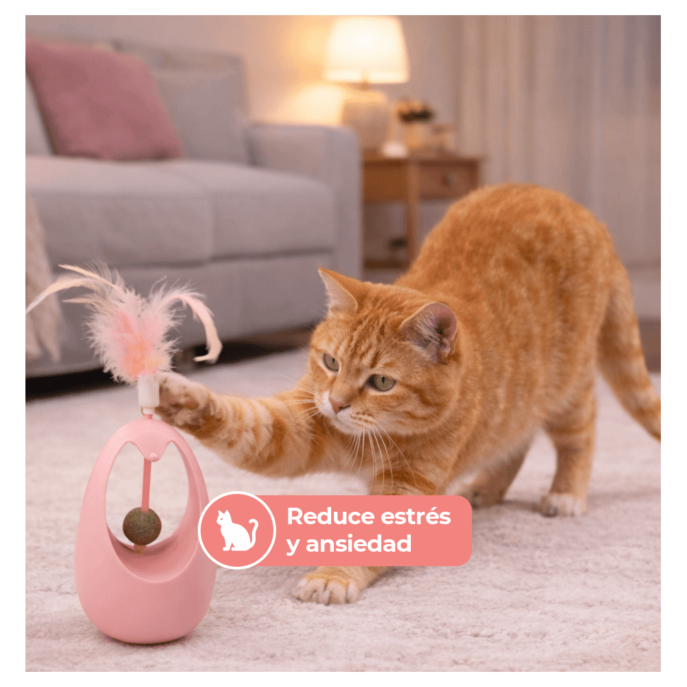 Juguete Interactivo con Catnip y Pluma