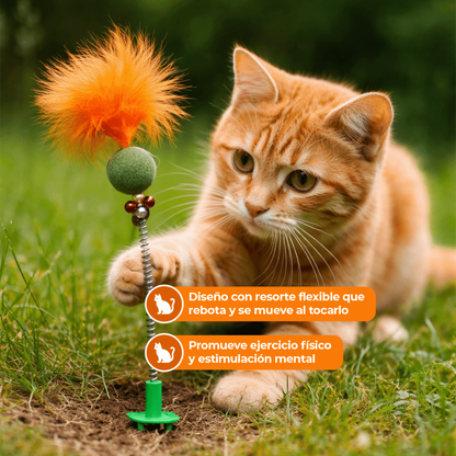 Juguete con Catnip y Resorte Flexible