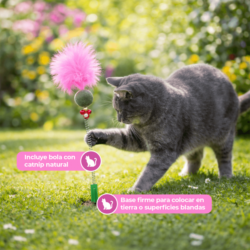 Juguete con Catnip y Resorte Flexible