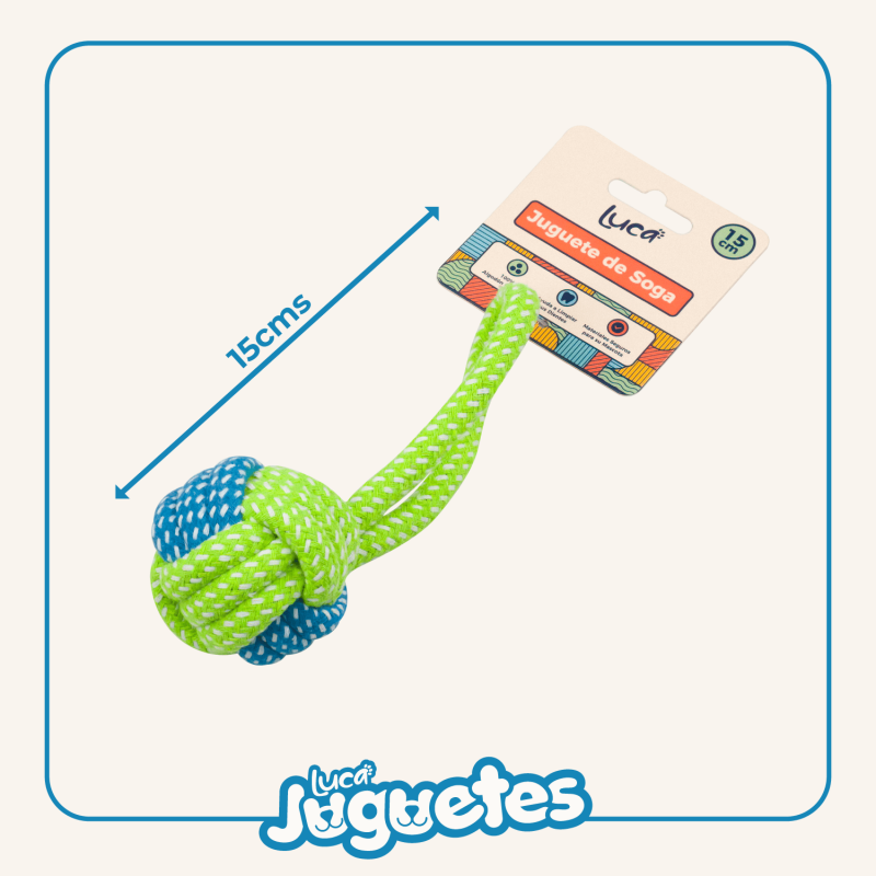 Luca – Juguete de Soga con Bola 15 cm