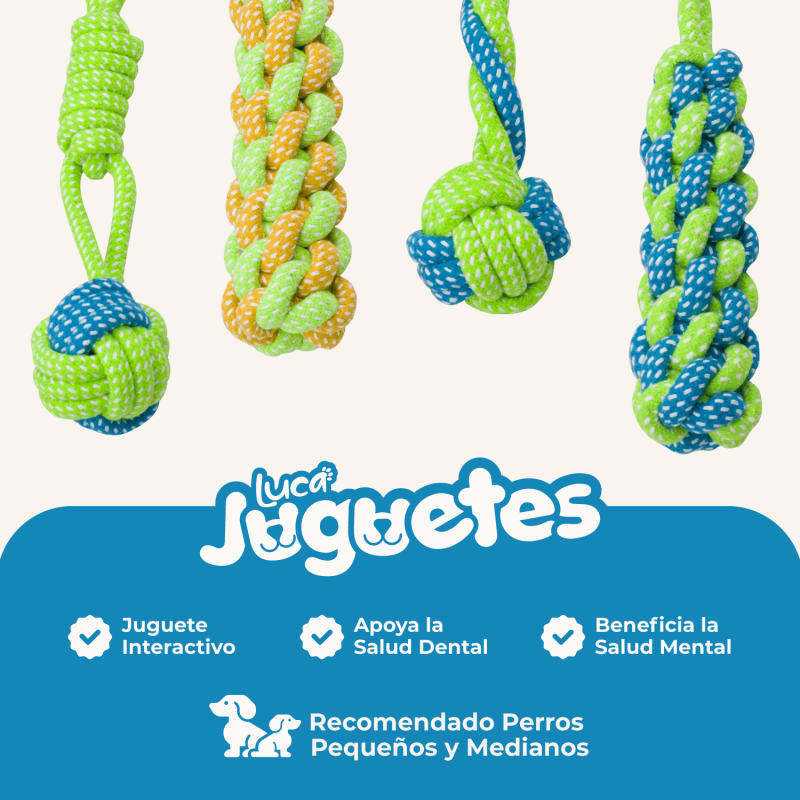 Luca – Juguete de Soga con Bola 15 cm