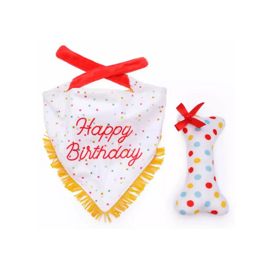 Juguete Birthday Bandana and Bone 2-Pack - Zippy Paws