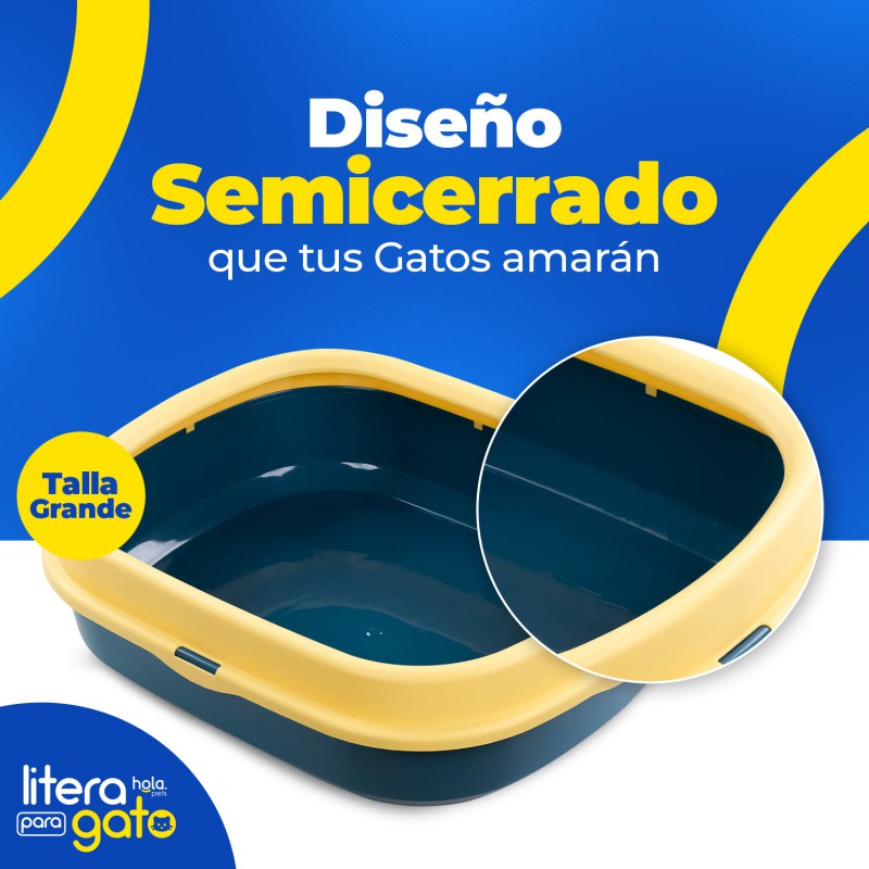 Hola Pets – Litera con Bordes Altos Desmontables y Palita