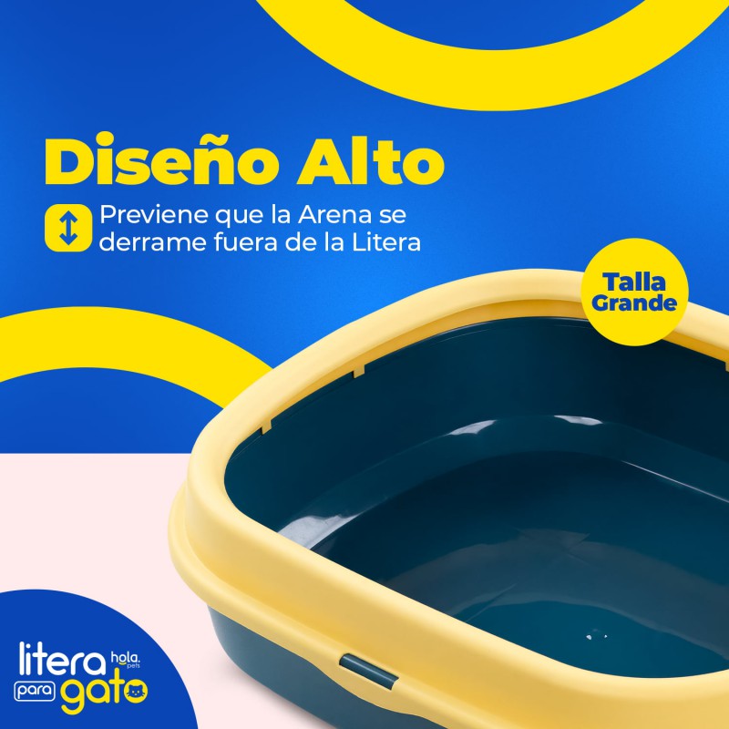 Hola Pets – Litera con Bordes Altos Desmontables y Palita