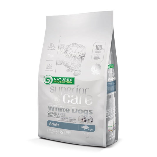 Nature's Protection – Perro Adulto Pescado Blanco y Krill Pelaje Blanco Raza Grande