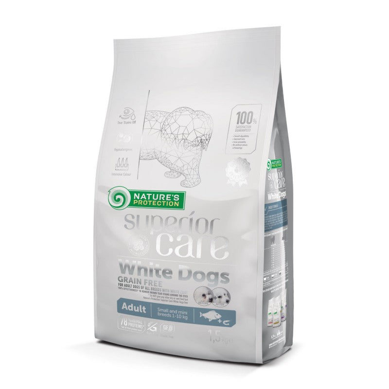 Nature's Protection – Perro Adulto Pescado Blanco y Krill Pelaje Blanco Raza Mini