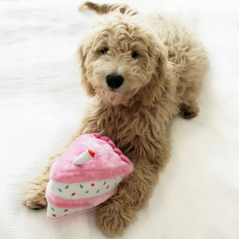 ZippyPaws – Pastel de Cumpleaños Rosado de Peluche
