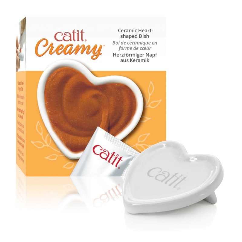 Catit – Plato de Cerámica en Forma de Corazón