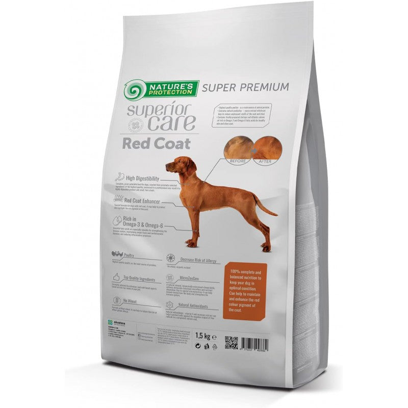 Nature's Protection Red Coat – Perro Adulto Aves de Corral Pelaje Rojo 1,5 kg