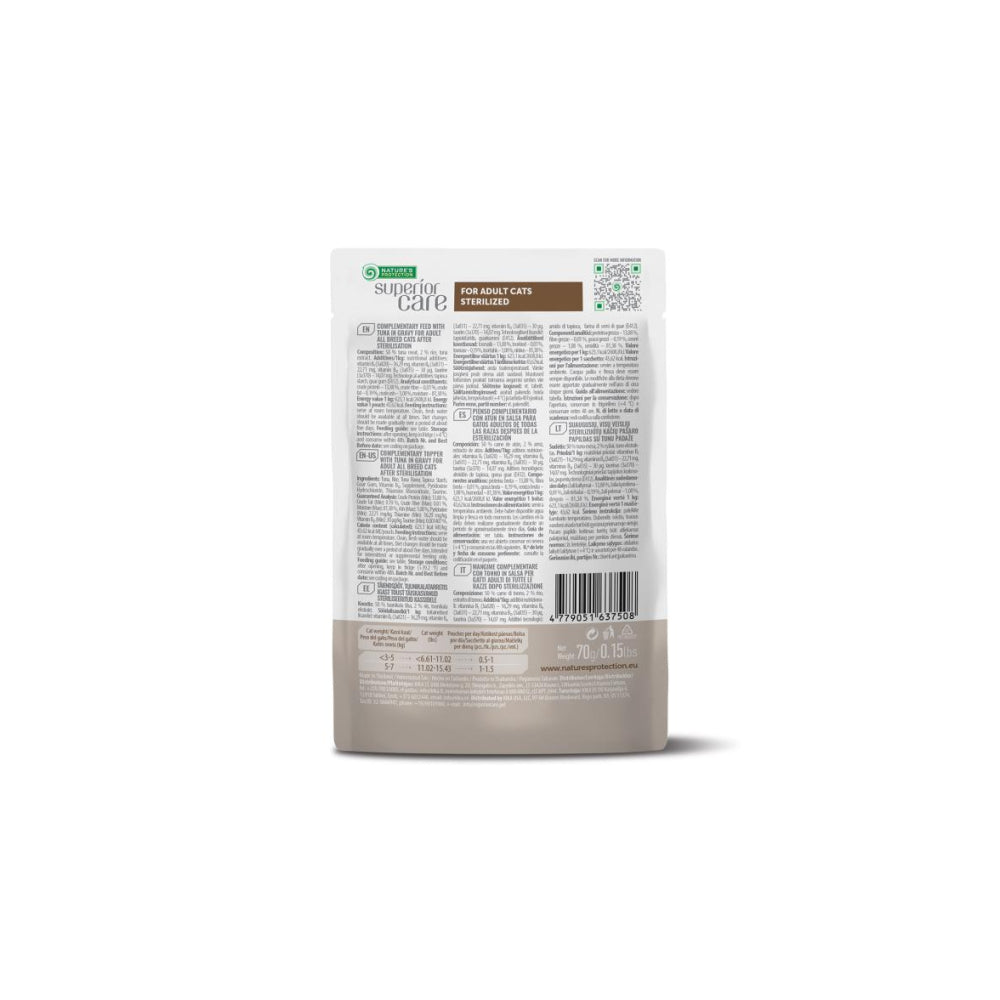 Nature's Protection Superior Care – Pouch para Gato Esterilizado Atún 70 g