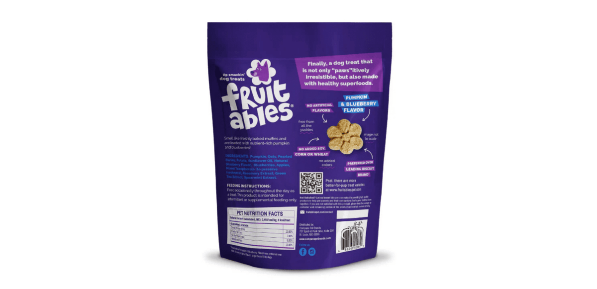 Fruitables – Premios para perros de Calabaza y Arándano Azul 198g