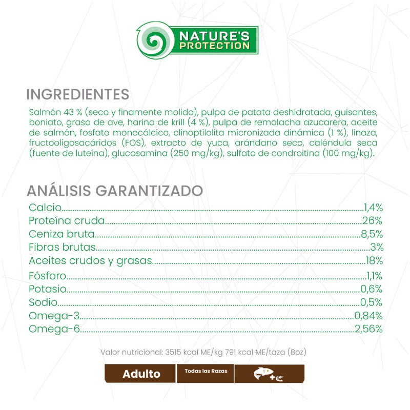 Nature's Protection – Perro Adulto Salmón y Krill Pelaje Rojo