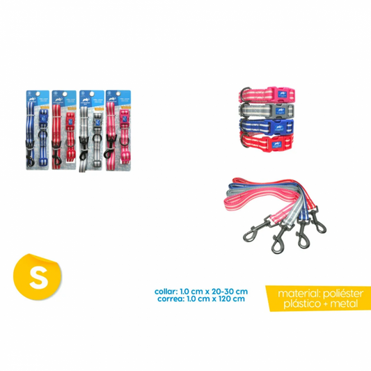 Set Collar y Correa para Perro Talla S – Líneas de Colores