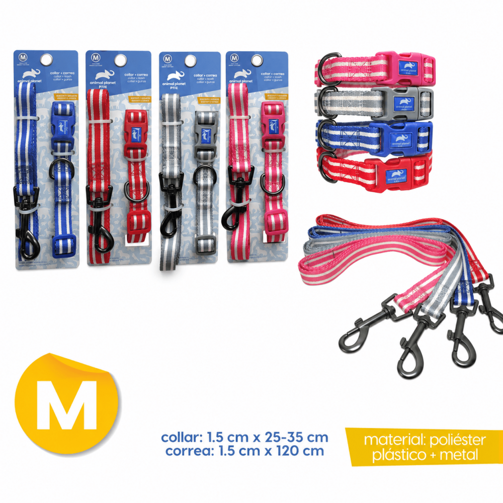 Animal Planet – Set Collar y Correa Reflectivo Talla M