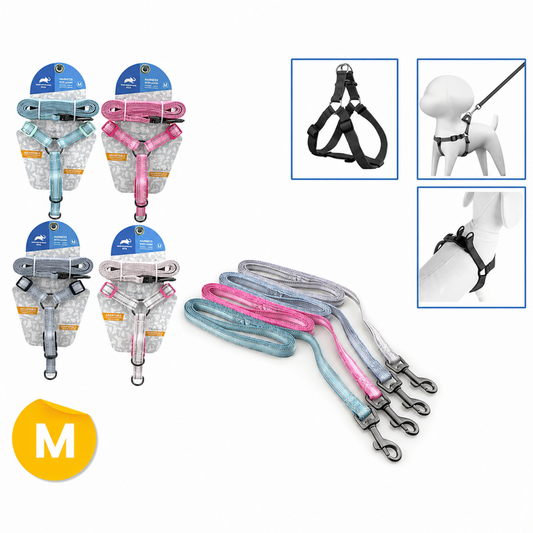 Animal Planet – Set Pechera con Correa Líneas de Colores Talla M