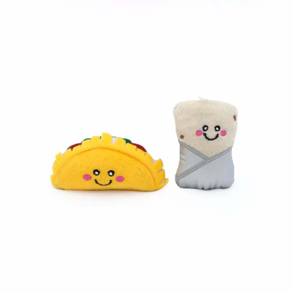 ZippyPaws – Taco y Burrito Set de 2 Peluches para Gato