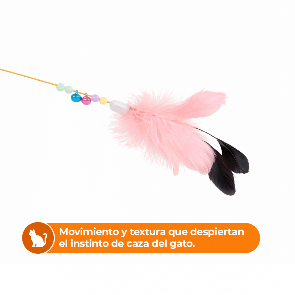 Varita para Gatos con Plumas 115 cm