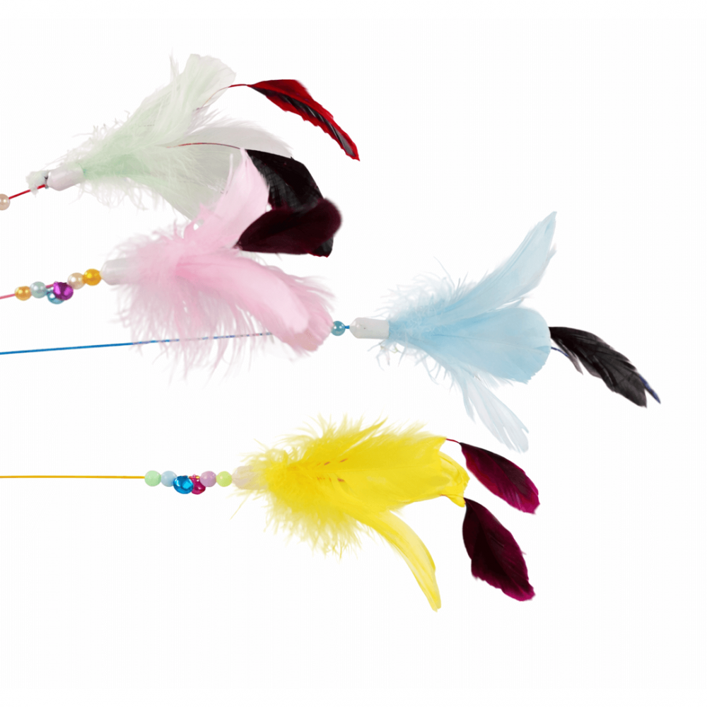 Varita para Gatos con Plumas 115 cm